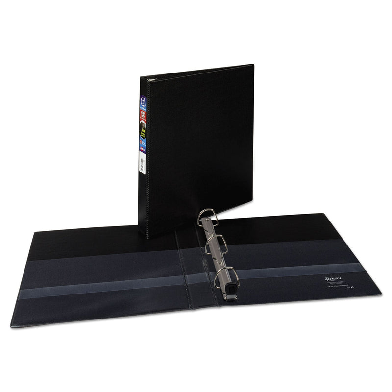 Avery Heavy-Duty Non-View Binder with DuraHinge and One Touch EZD Rings, 3 Rings, 1" Capacity, 11 x 8.5, Black