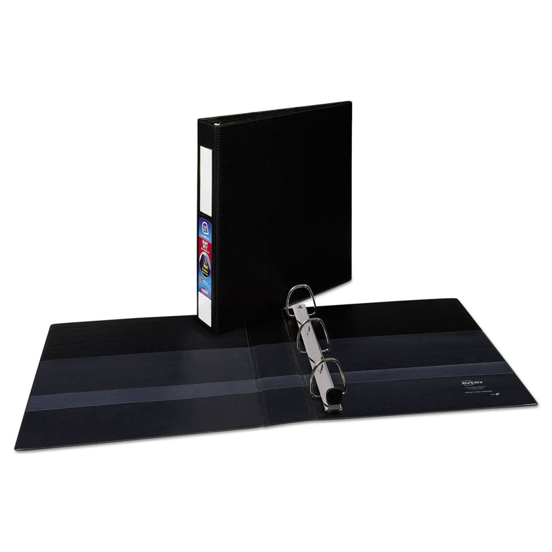 Avery Heavy-Duty Non-View Binder with DuraHinge and One Touch EZD Rings, 3 Rings, 1.5" Capacity, 11 x 8.5, Black