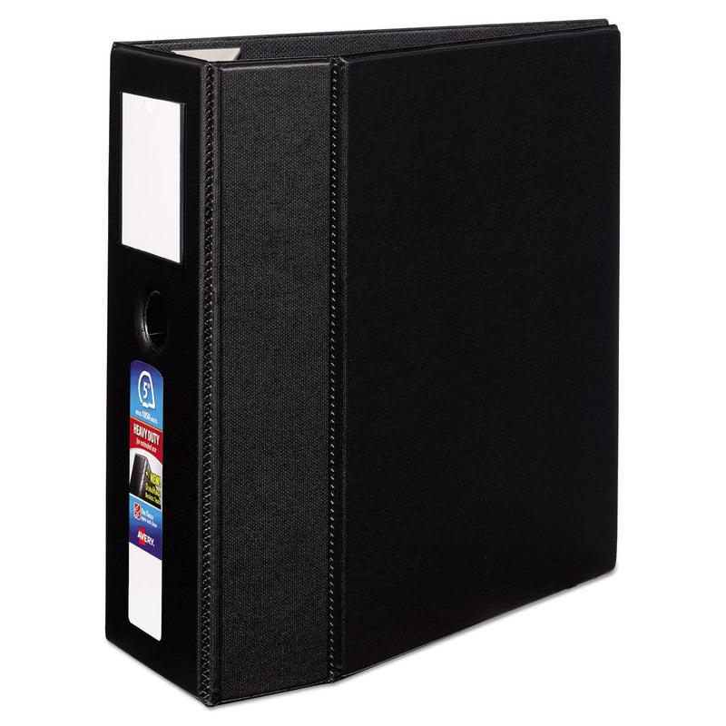 Avery Heavy-Duty Non-View Binder, DuraHinge, Three Locking One Touch EZD Rings, Spine Label, Thumb Notch, 5" Cap, 11 x 8.5, Black