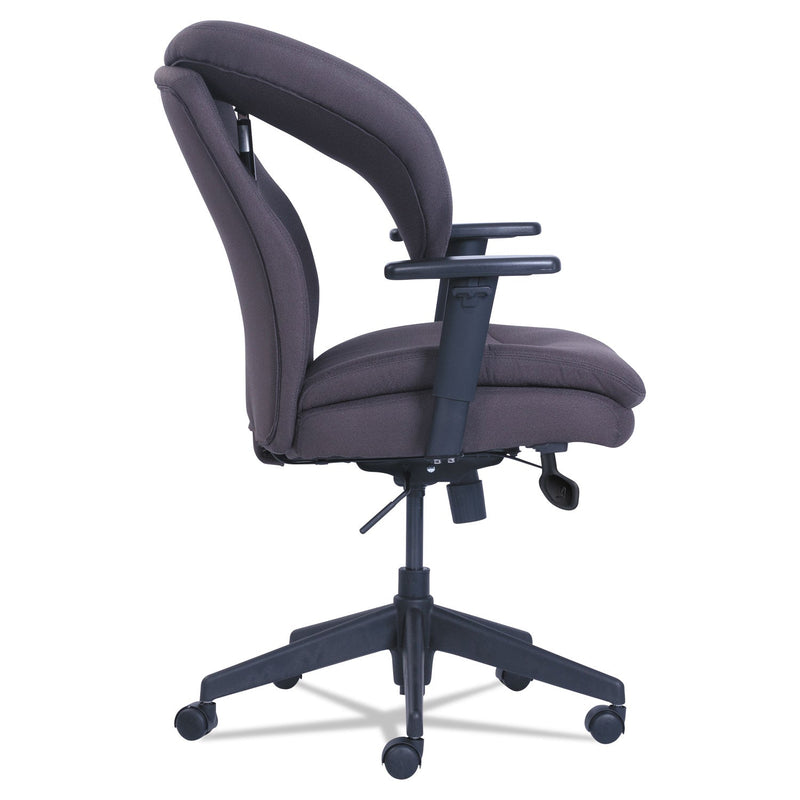 SertaPedic Cosset Ergonomic Task Chair, Supports Up to 275 lb, 19.5" to 22.5" Seat Height, Gray Seat/Back, Black Base