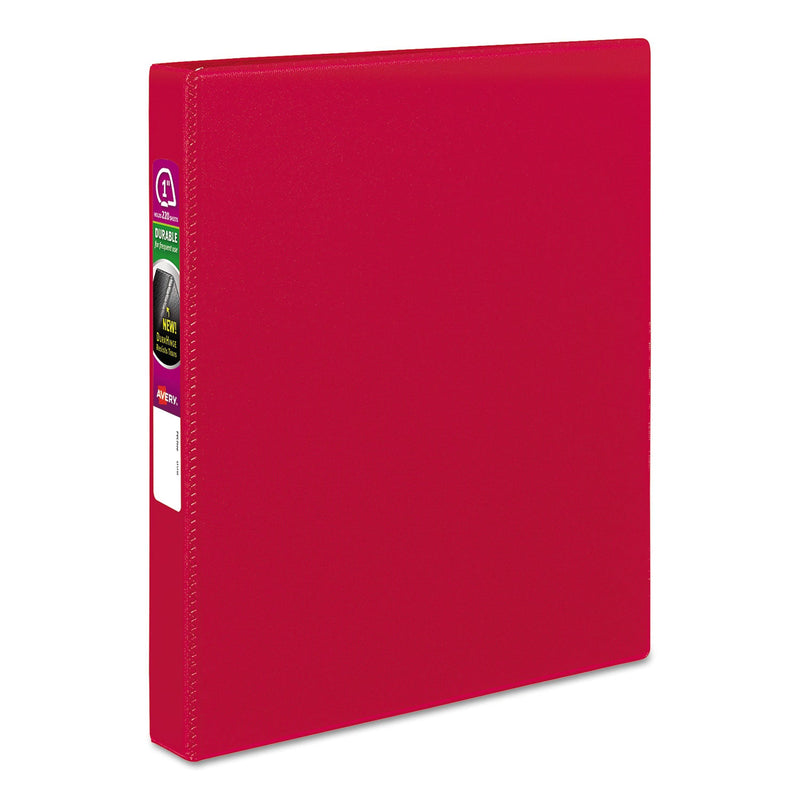 Avery Durable Non-View Binder with DuraHinge and Slant Rings, 3 Rings, 1" Capacity, 11 x 8.5, Red