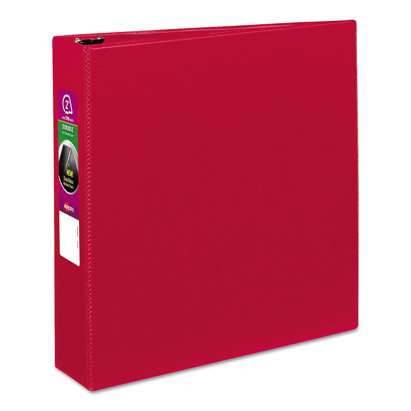 Avery Durable Non-View Binder with DuraHinge and Slant Rings, 3 Rings, 2" Capacity, 11 x 8.5, Red