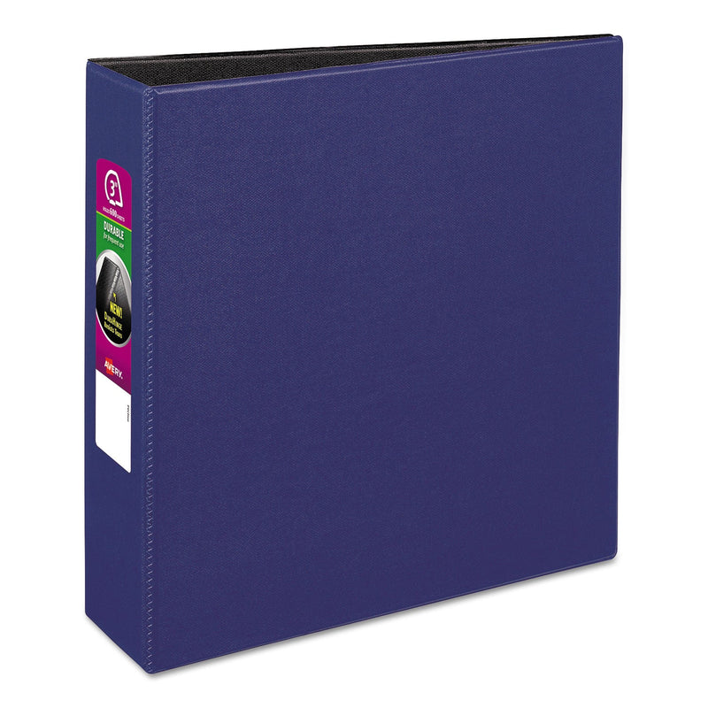 Avery Durable Non-View Binder with DuraHinge and Slant Rings, 3 Rings, 3" Capacity, 11 x 8.5, Blue