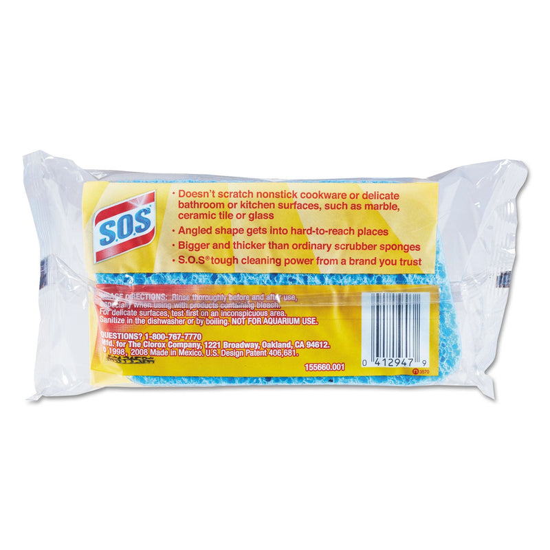 S.O.S. All Surface Scrubber Sponge, 2.5 x 4.5, 0.9" Thick, Dark Blue, 12/Carton