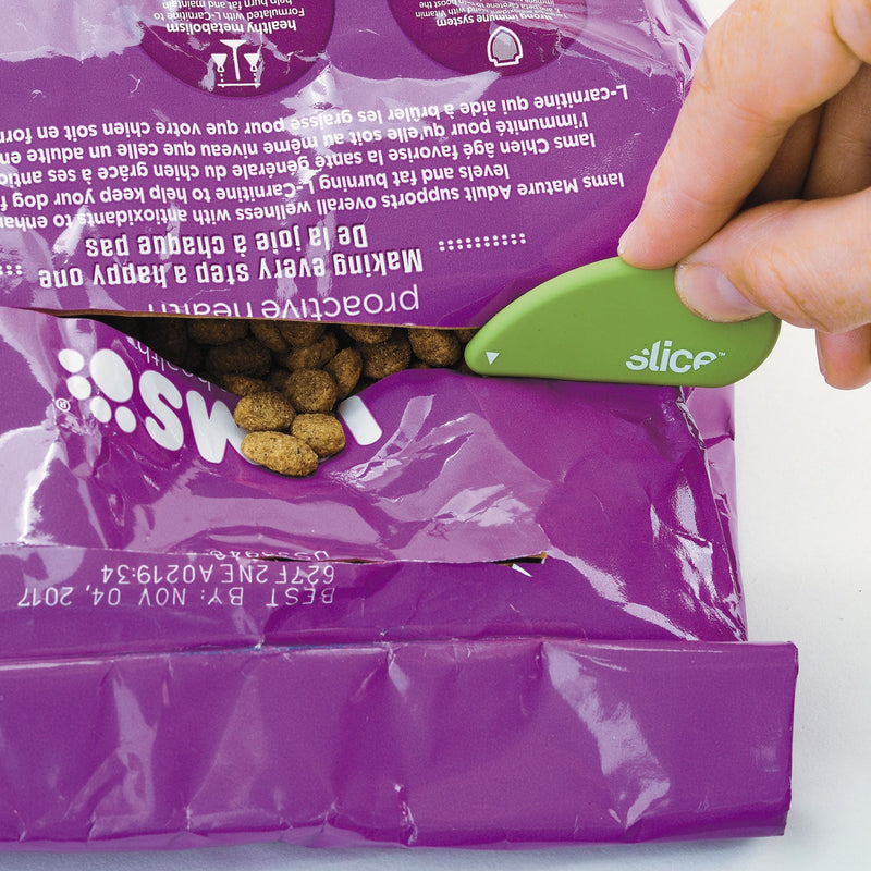 slice Safety Cutters, Fixed, Non Replaceable Micro Safety Blade, 0.1" Ceramic Blade, 2.4" Plastic Handle, Green