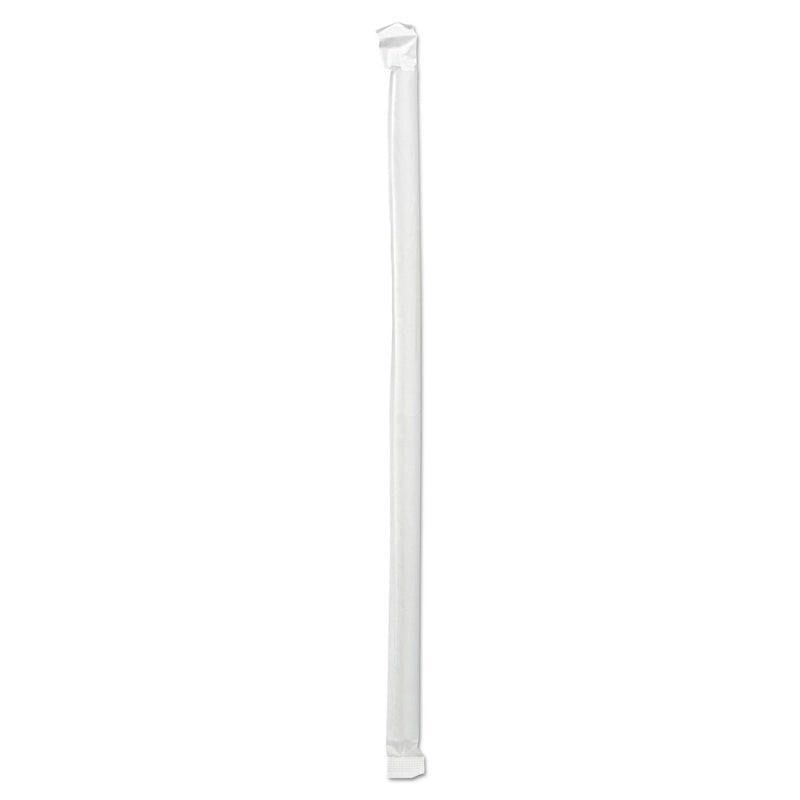 Boardwalk Wrapped Giant Straws, 10.25", Polypropylene, Clear, 1,000/Carton