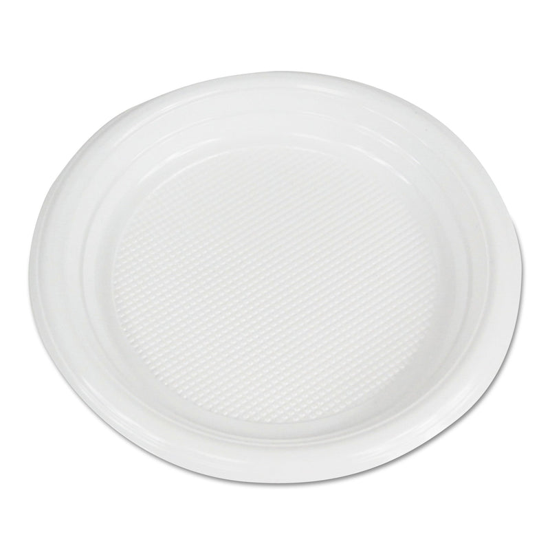 Boardwalk Hi-Impact Plastic Dinnerware, Plate, 6" dia, White, 1,000/Carton
