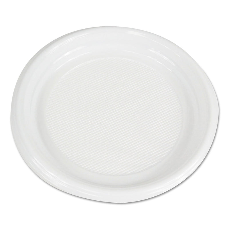 Boardwalk Hi-Impact Plastic Dinnerware, Plate, 9" dia, White, 500/Carton