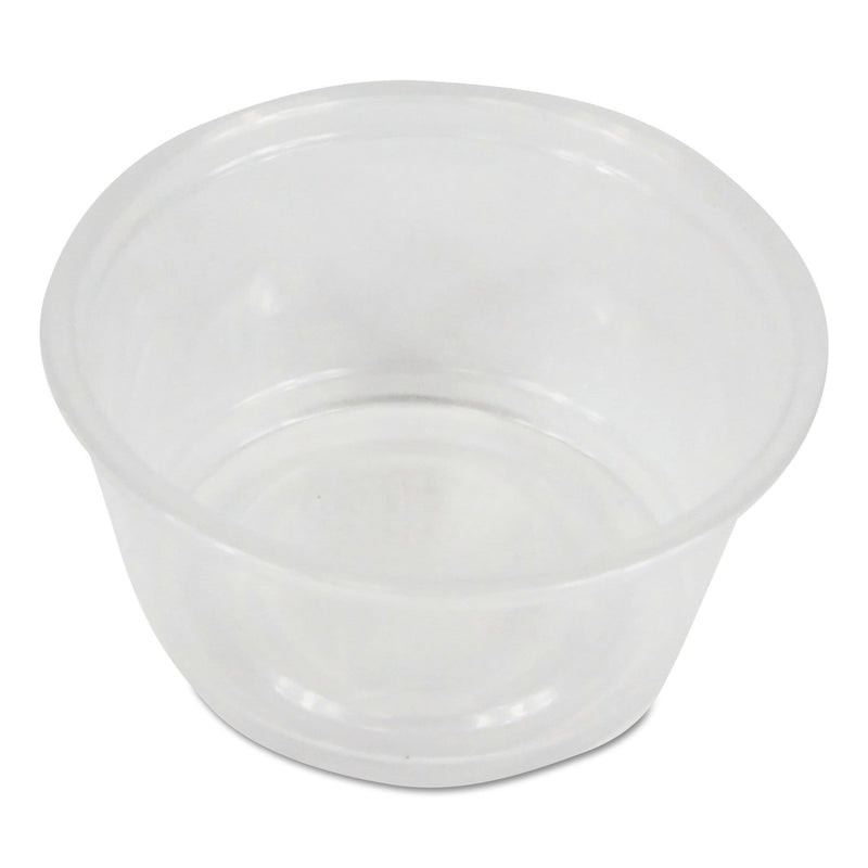 Boardwalk Souffle/Portion Cups, 2 oz, Polypropylene, Clear, 20 Cups/Sleeve, 125 Sleeves/Carton