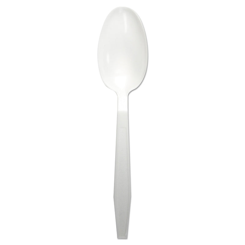Boardwalk Heavyweight Polypropylene Cutlery, Teaspoon, White, 1000/Carton