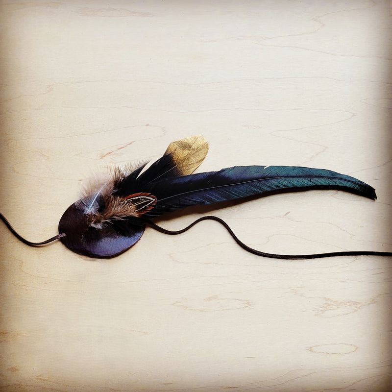 **Black and Gold Feather Band 983e No stone