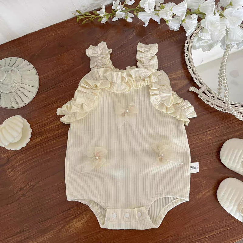 Chic Butterfly-Print Lace Cami Jumpsuit For Girls