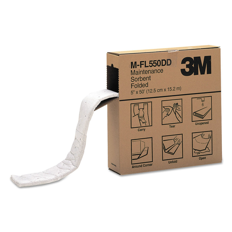 3M High-Capacity Maintenance Folded Sorbent, 10.5 gal, 5" x 50 ft