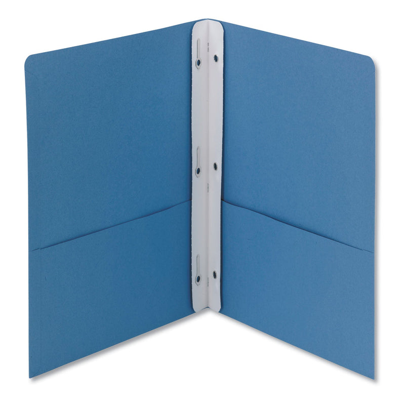 Smead 2-Pocket Folder with Tang Fastener, 0.5" Capacity, 11 x 8.5, Blue, 25/Box