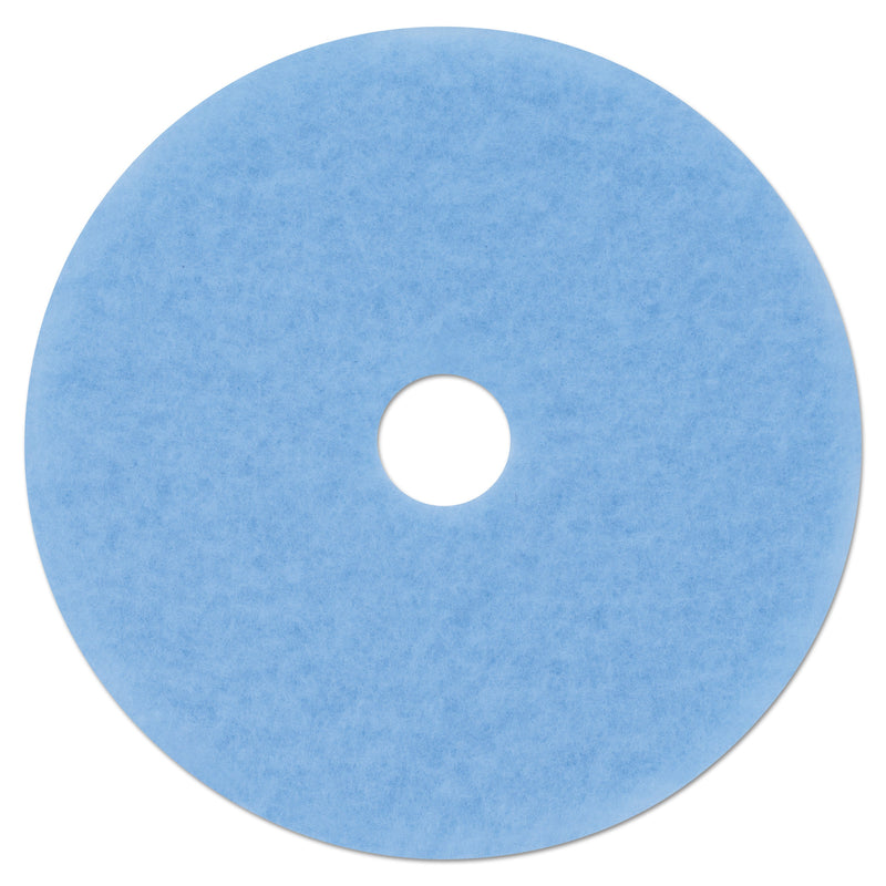 3M Hi-Performance Burnish Pad 3050, 21" Diameter, Sky Blue, 5/Carton