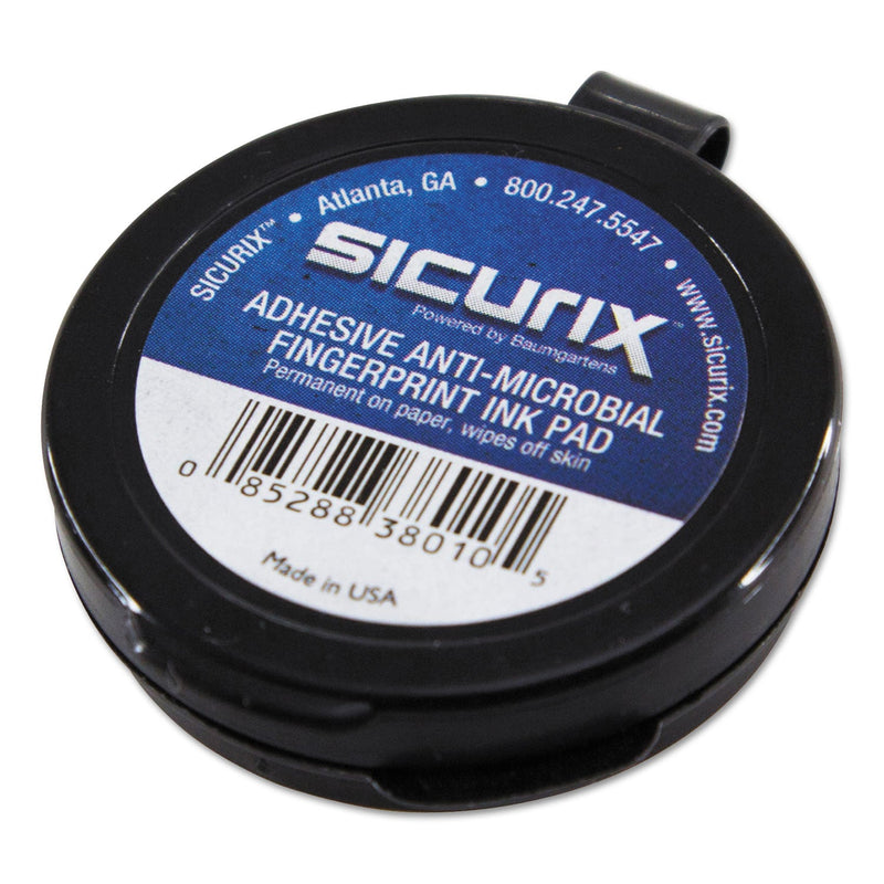 SICURIX Fingerprint Ink Pad, 1.5" Diameter, Black