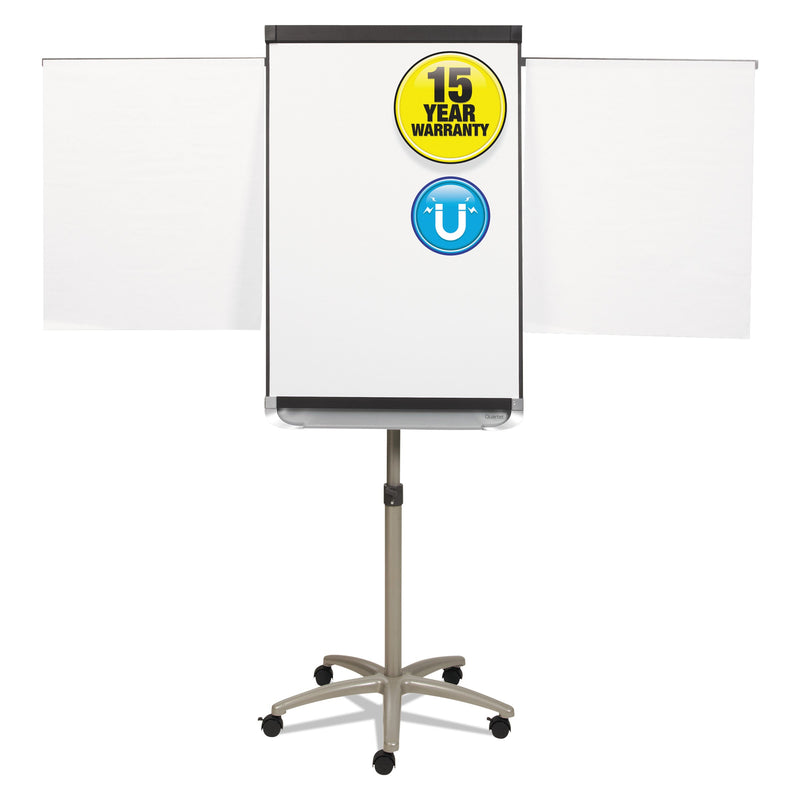 Quartet Prestige 2 Mobile Presentation Easel, 3 ft x 2 ft, Silver/White