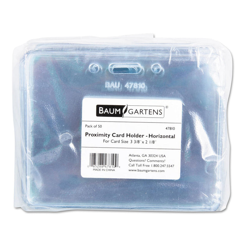 SICURIX Sicurix Proximity Badge Holder, Horizontal, 4w x 3h, Clear, 50/Pack