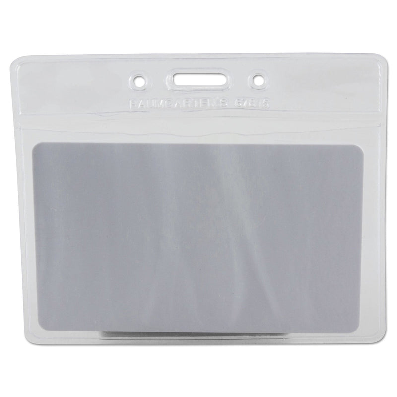 SICURIX Sicurix Vinyl Badge Holder, 4 x 3, Clear, 50/Pack