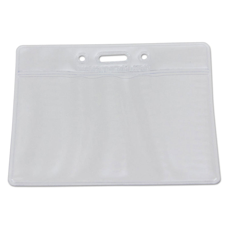 SICURIX Sicurix Vinyl Badge Holder, 4 x 3, Clear, 50/Pack