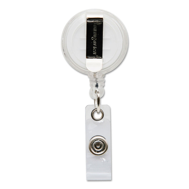 SICURIX ID Slide-Style Belt Clip Card Reels, 30" Extension, Blue/Purple/Red/Translucent, 4/Pack