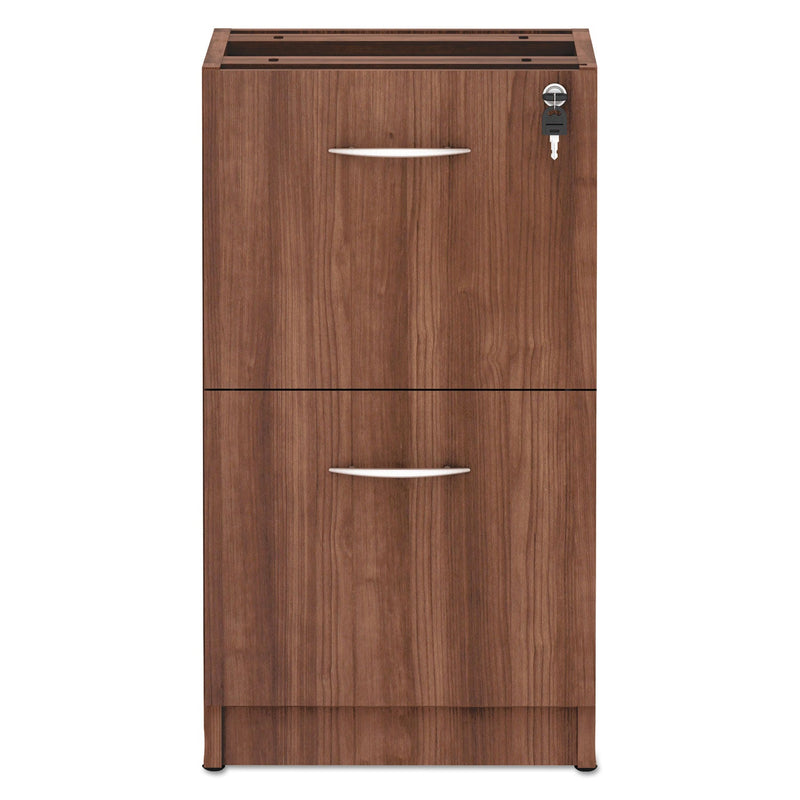 Alera Valencia Series Full Pedestal File, Left/Right, 2 Legal/Letter-Size File Drawers, Modern Walnut, 15.63" x 20.5" x 28.5"