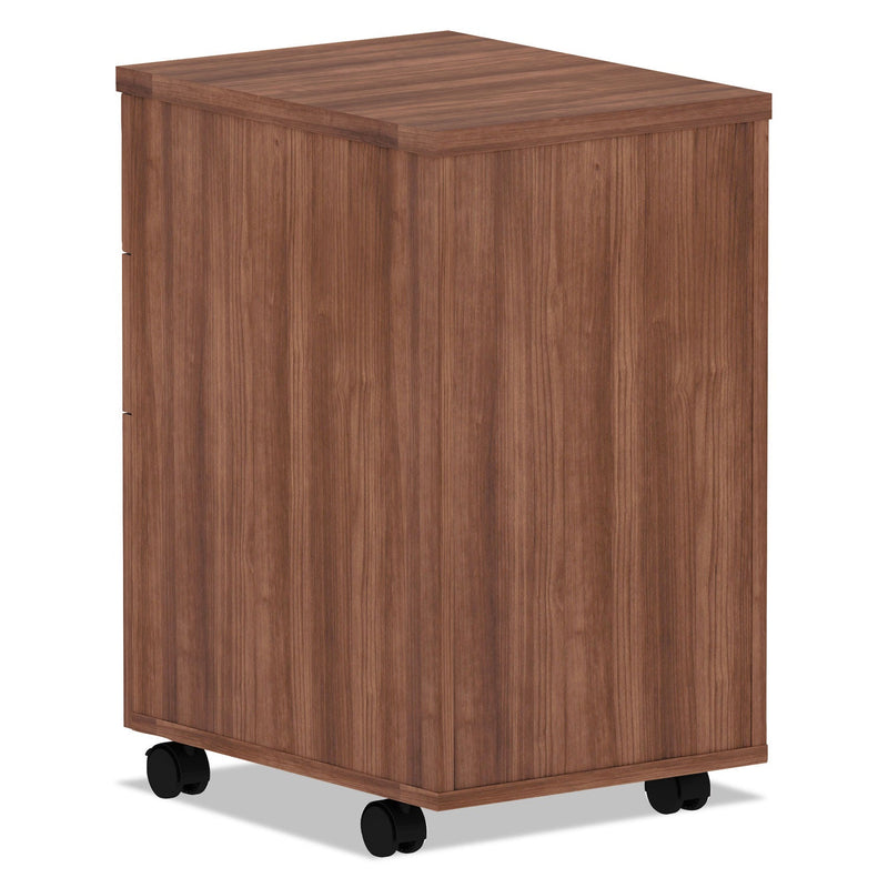 Alera Valencia Series Mobile Pedestal File, Left/Right, 3-Drawer: Box/Box/File, Legal/Letter, Walnut, 15.88 x 20.5 x 28.38