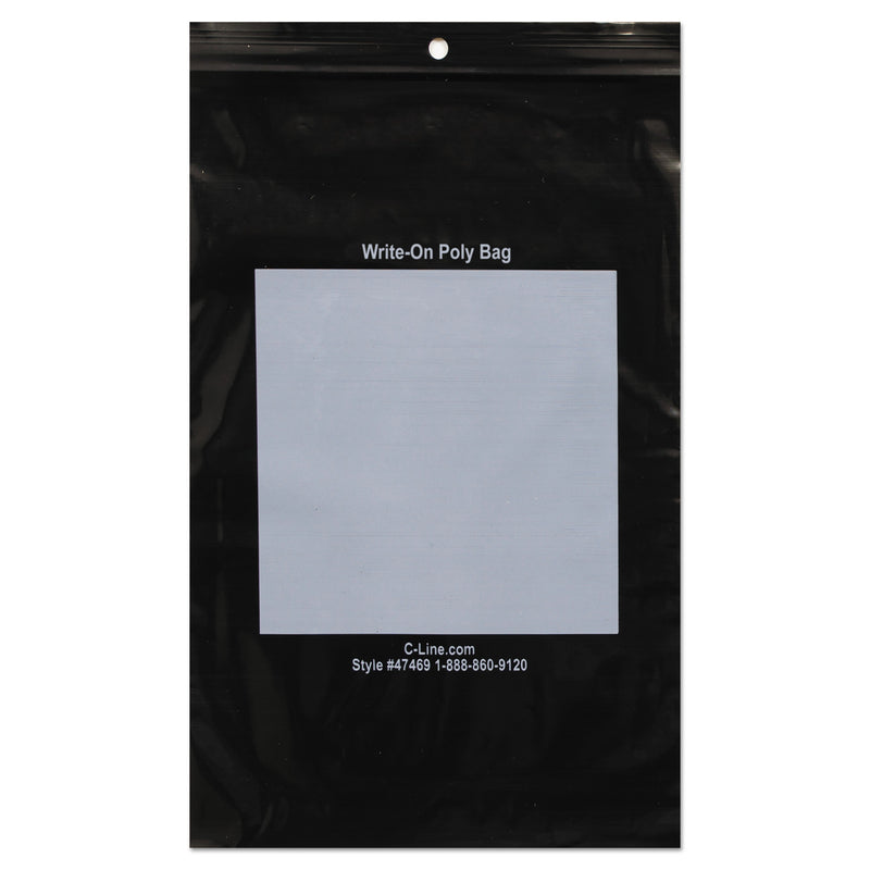C-Line Write-On Poly Bags, 2 mil, 6" x 9", Black, 1,000/Box