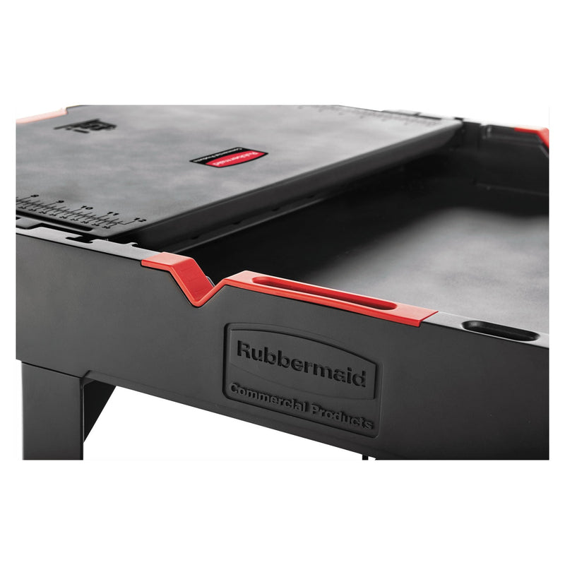 Rubbermaid Heavy Duty Adaptable Utility Cart, Plastic, 2 Shelves, 500 lb Capacity, 25.2" x 51.5" x 36", Black