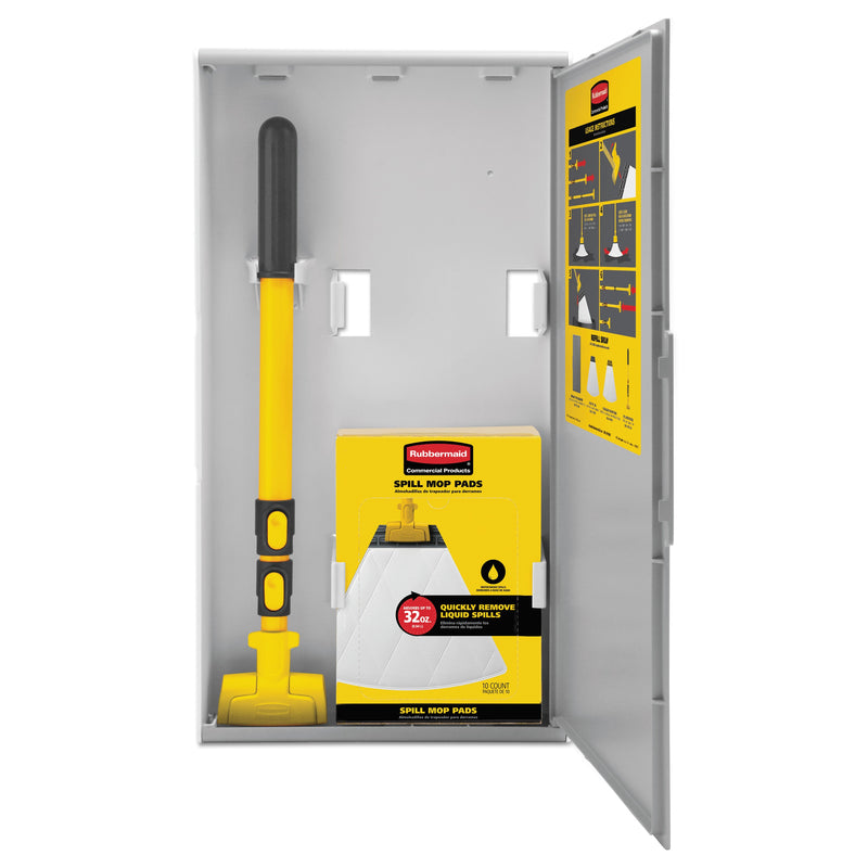 Rubbermaid Spill Mop Kit, White Head, 22" to 47.5" Yellow/Black Handle