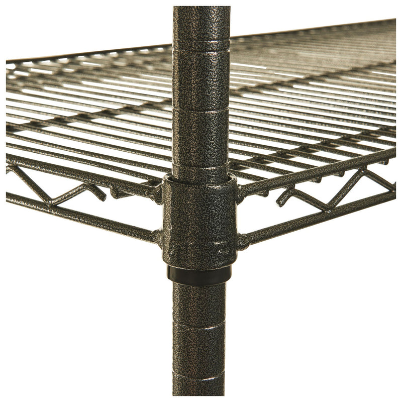 Alera Wire Shelving Starter Kit, Four-Shelf, 36w x 18d x 72h, Black Anthracite