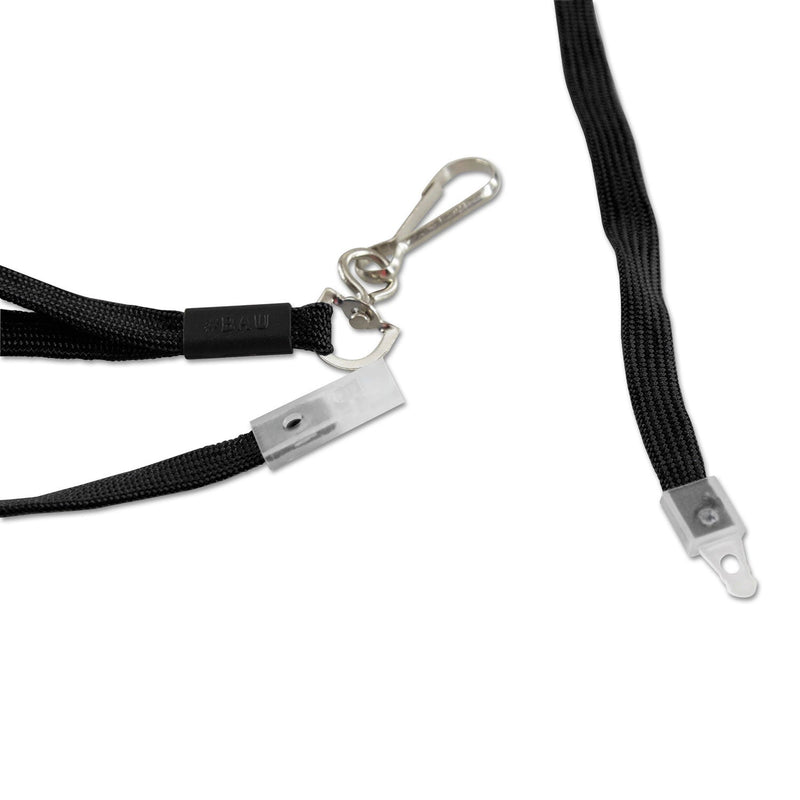 SICURIX Safety Breakaway Lanyard, Metal Hook Fastener, 36" Long, Black