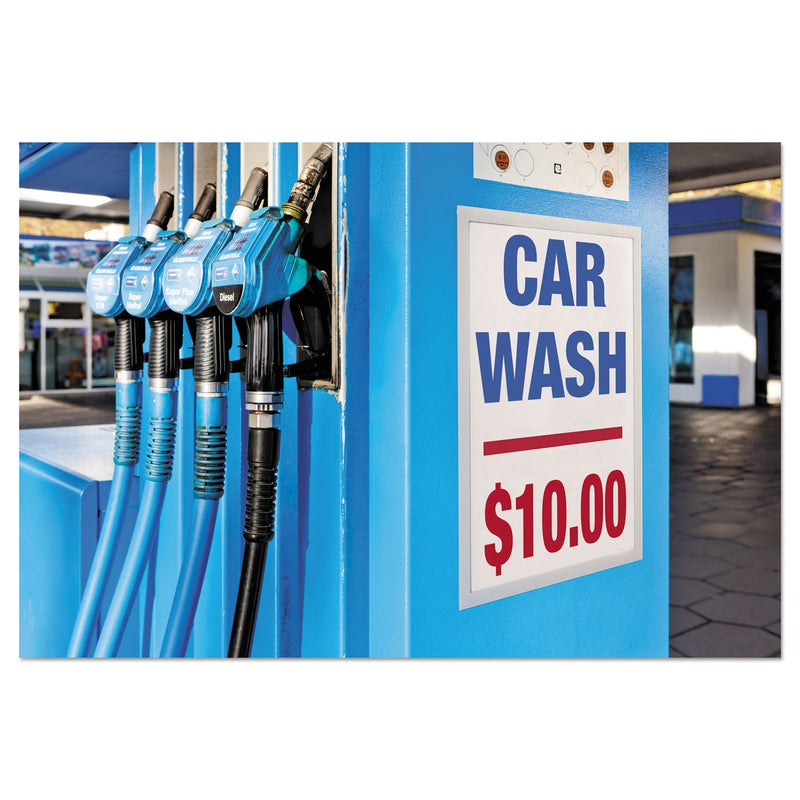 Durable DURAFRAME Sign Holder, 11 x 17, Silver, 2/Pack