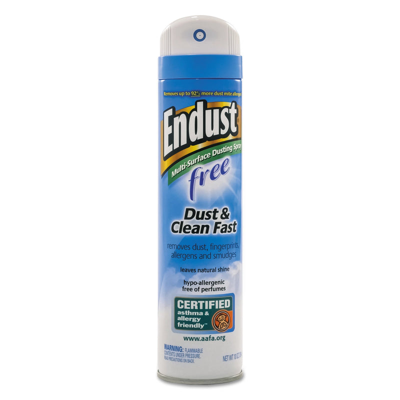 Diversey Endust Free Hypo-Allergenic Dusting and Cleaning Spray, 10 oz Aerosol Spray, 6/Carton