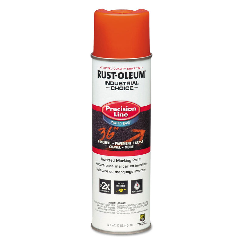 Rust-Oleum Industrial Choice Precision Line Marking Paint, Flat/Matte Orange, 20 oz Aerosol Can
