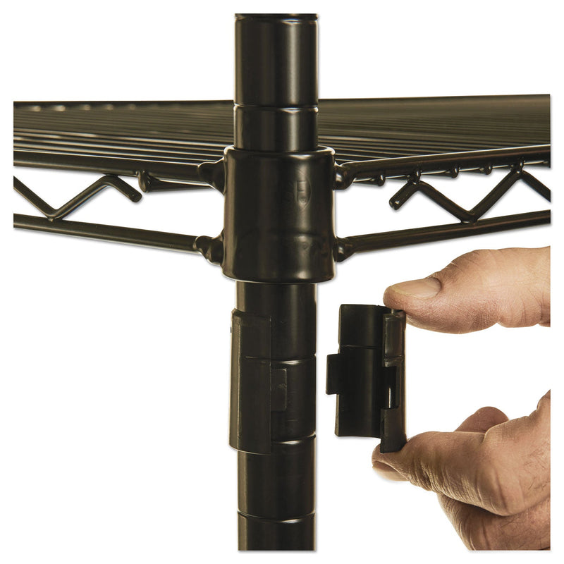 Alera NSF Certified Industrial Four-Shelf Wire Shelving Kit, 48w x 24d x 72h, Black