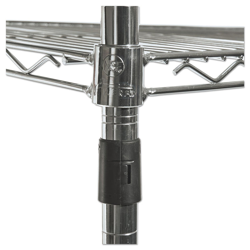 Alera NSF Certified 4-Shelf Wire Shelving Kit with Casters, 48w x 18d x 72h, Silver