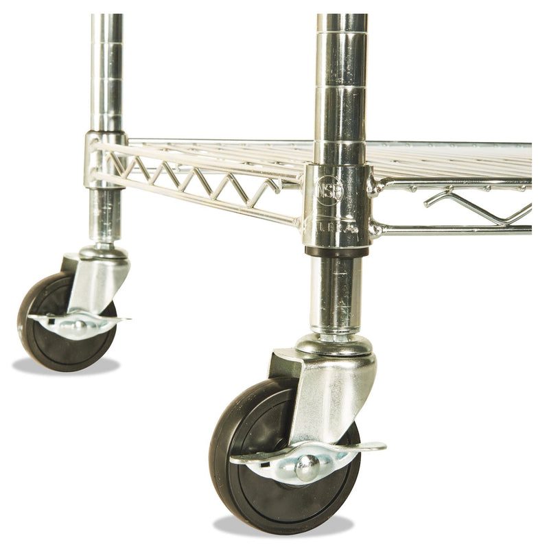 Alera NSF Certified 4-Shelf Wire Shelving Kit with Casters, 48w x 18d x 72h, Silver