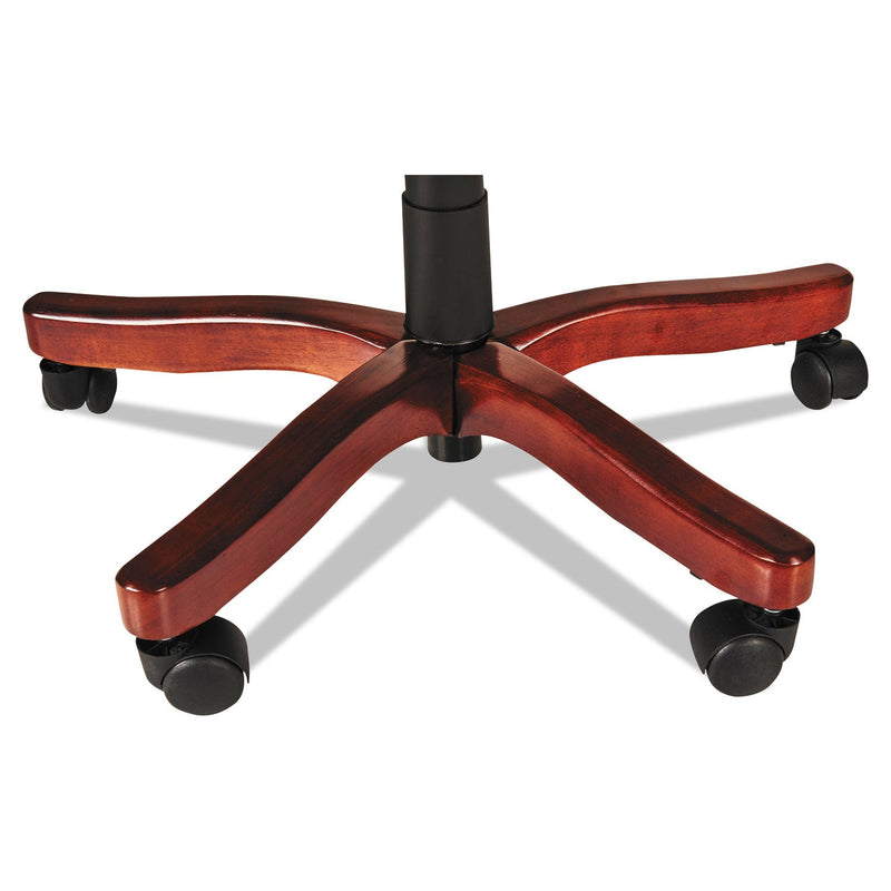 Alera Transitional Series Executive Wood Chair, Up to 275 lb, Chocolate Marble Bonded Leather Seat/Back, Walnut Wood Base