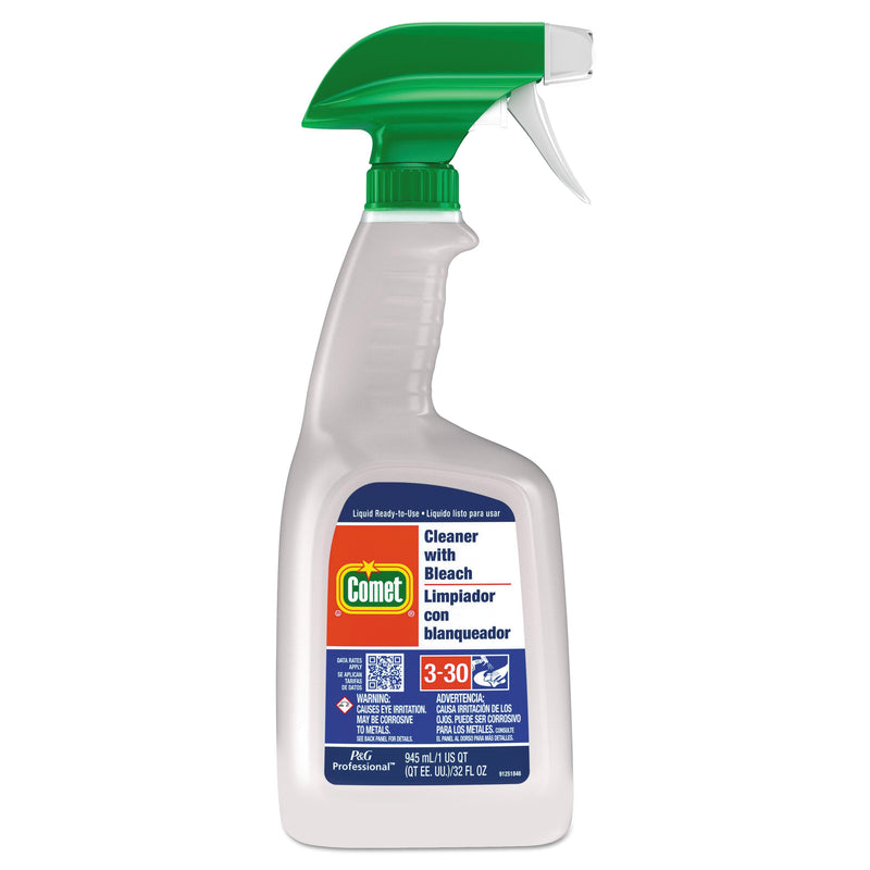 Comet Cleaner with Bleach, 32 oz Spray Bottle, 8/Carton