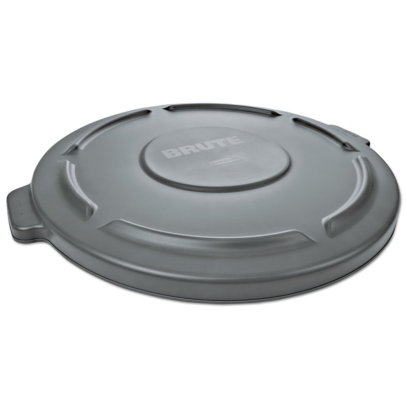 Rubbermaid Round Flat Top Lid, for 55 gal Round BRUTE Containers, 26.75" Diameter, Gray