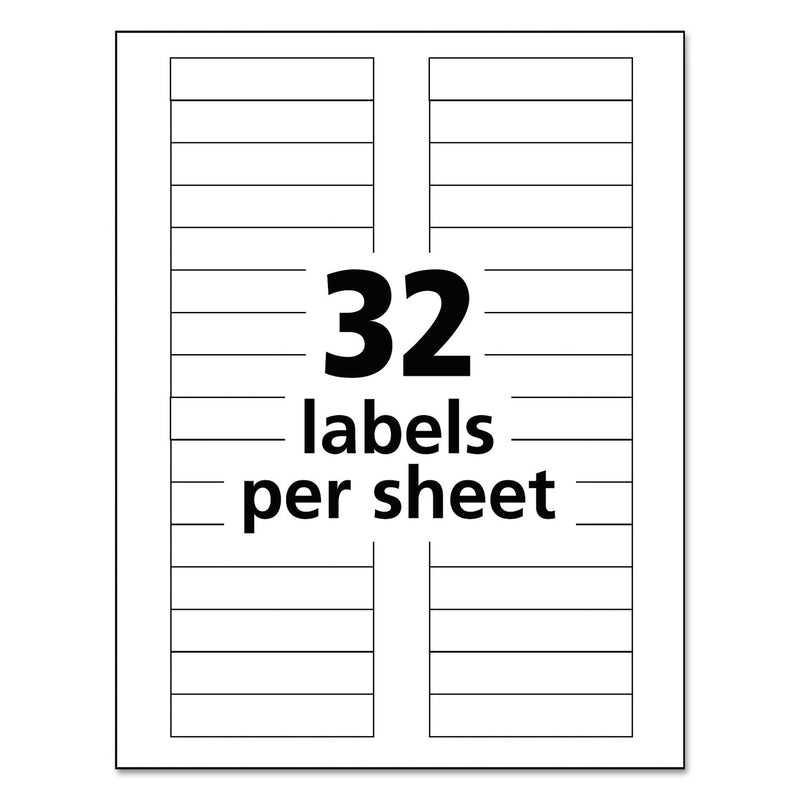 Avery Durable Permanent ID Labels with TrueBlock Technology, Laser Printers, 0.63 x 3, White, 32/Sheet, 50 Sheets/Pack