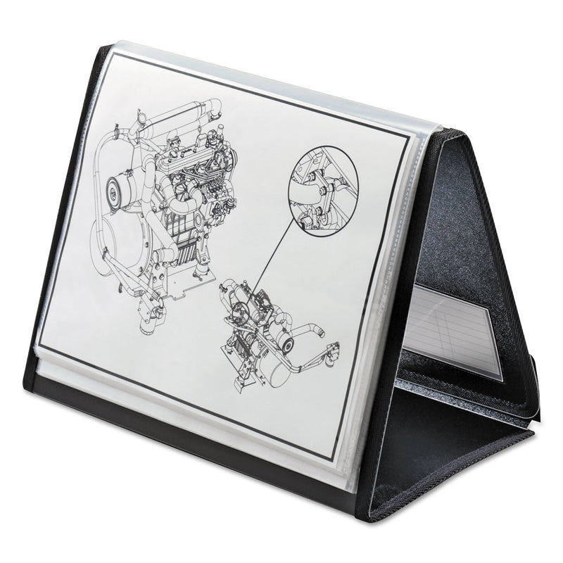 Cardinal ShowFile Horizontal Display Easel, 20 Letter-Size Sleeves, Black