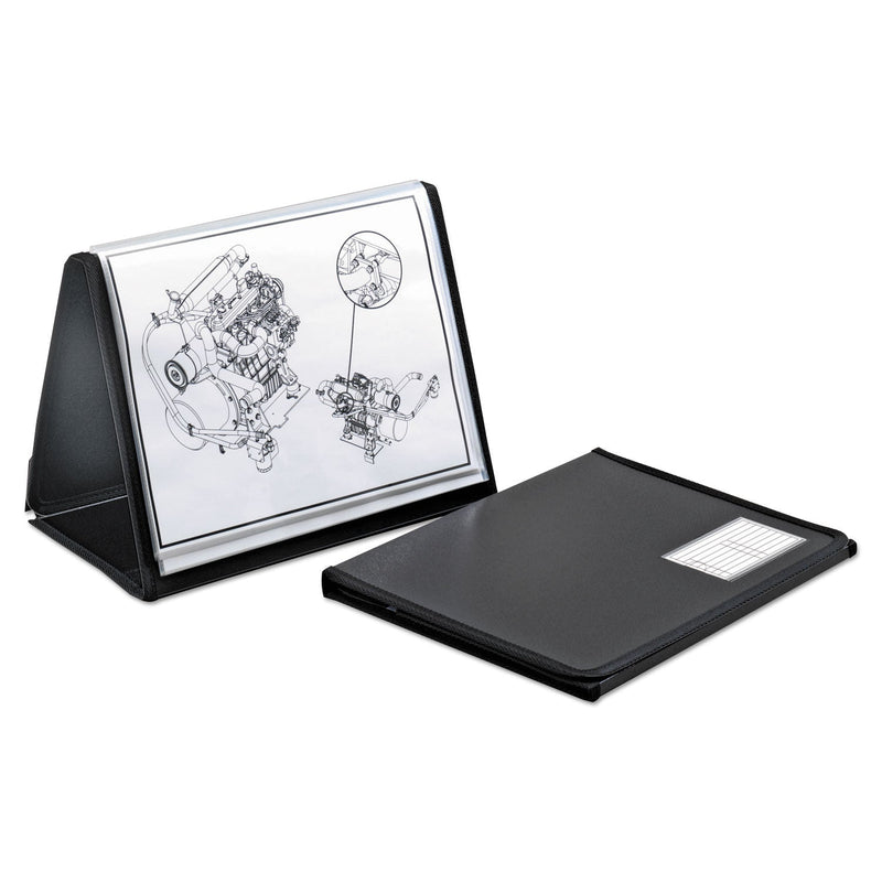 Cardinal ShowFile Horizontal Display Easel, 20 Letter-Size Sleeves, Black