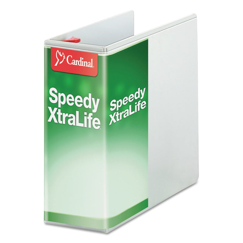 Cardinal Speedy XtraLife Non-Stick Locking Slant-D Ring Binder, 3 Rings, 5" Capacity, 11 x 8.5, White