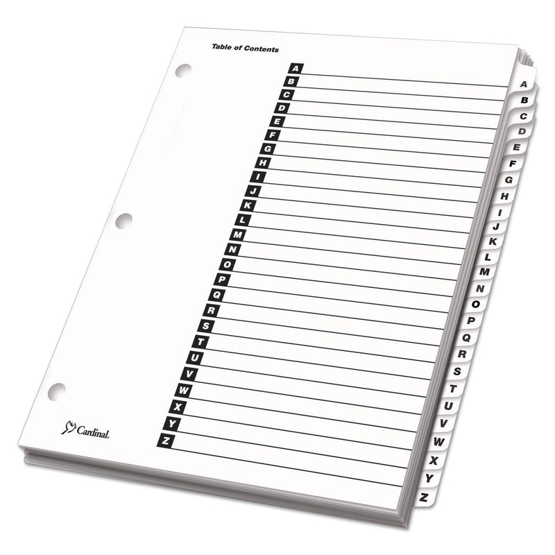Cardinal OneStep Printable Table of Contents and Dividers, 26-Tab, A to Z, 11 x 8.5, White, White Tabs, 1 Set
