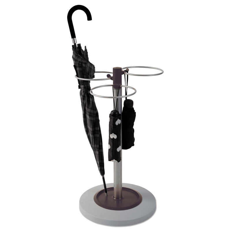 Alba Flower Umbrella Stand, 13.75w x 13.75d x 25.5h, Black/Silver