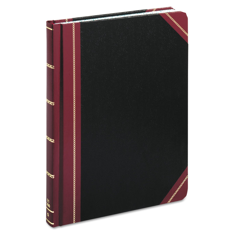 Boorum & Pease Extra-Durable Bound Book, Single-Page Record-Rule Format, Black/Maroon/Gold Cover, 10.13 x 7.78 Sheets, 300 Sheets/Book