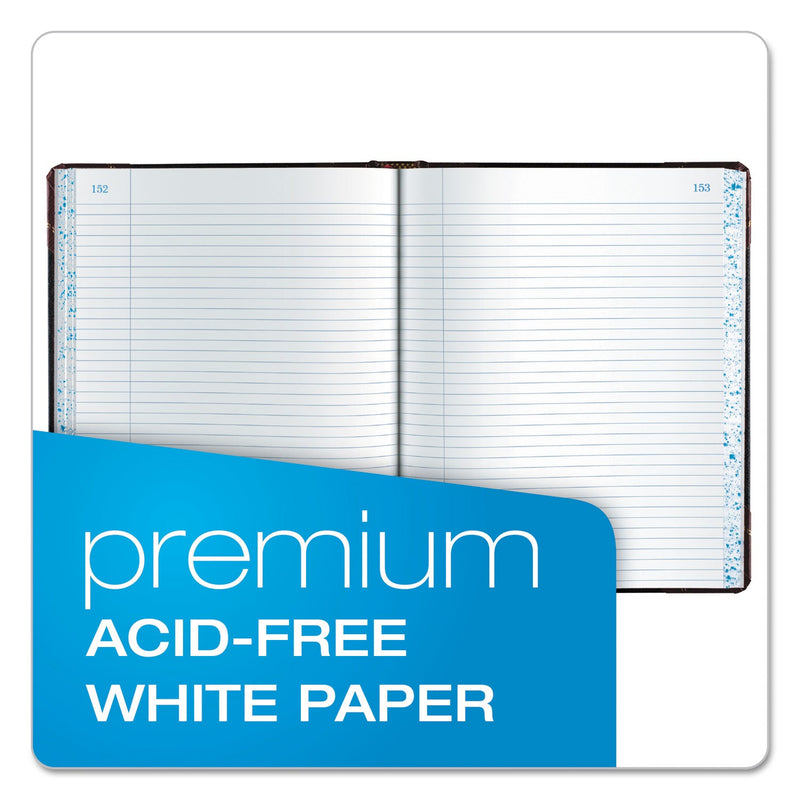 Boorum & Pease Extra-Durable Bound Book, Single-Page Record-Rule Format, Black/Maroon/Gold Cover, 10.13 x 7.78 Sheets, 300 Sheets/Book