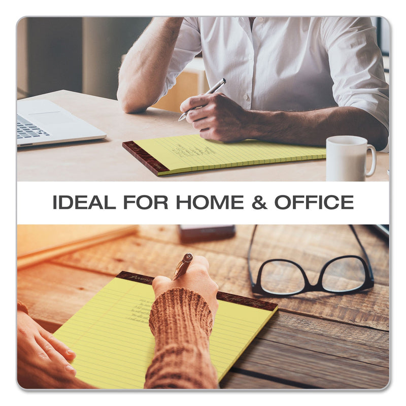 Ampad Gold Fibre Quality Writing Pads, Wide/Legal Rule, 50 Canary-Yellow 8.5 x 11.75 Sheets, Dozen